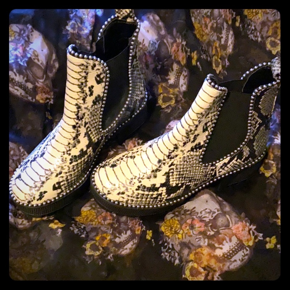 Snakeskin Booties